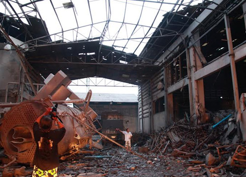 หม้อไอน้ำโรงงานย้อมผ้าระเบิด