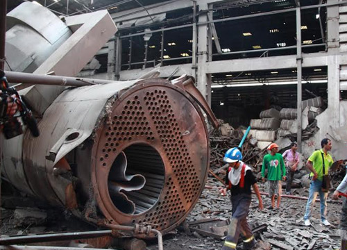 หม้อไอน้ำโรงงานย้อมผ้าระเบิด