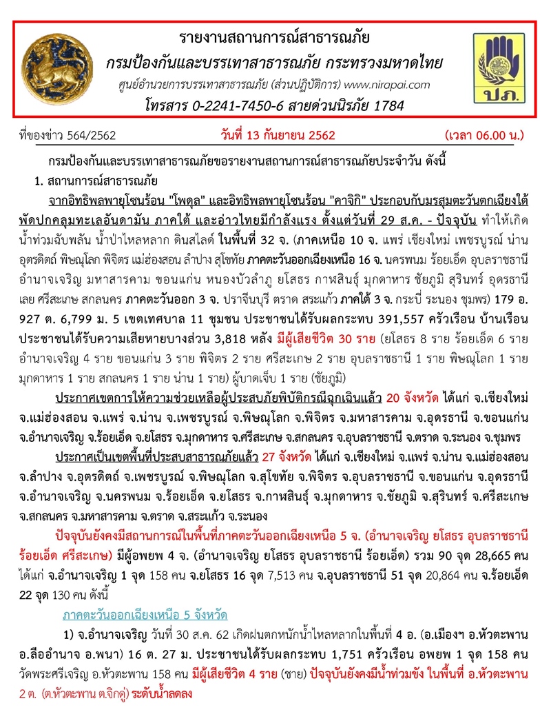 น้ำท่วมอุบลราชธานี