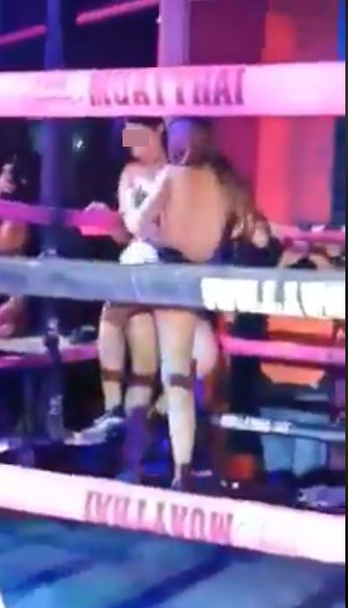 คลิปสาวเปลือยเต้นยั่วบนเวทีมวย