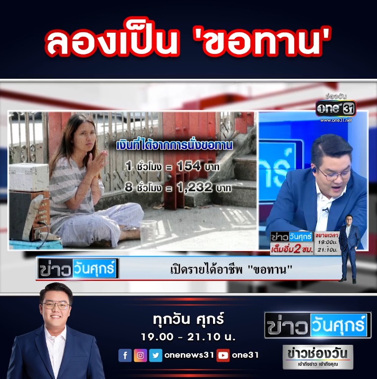 ขอทานได้เงินวันละเท่าไร