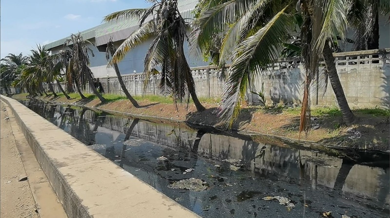 โรงงานปล่อยน้ำเสียลงคลอง