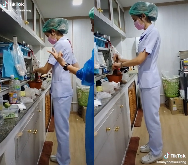 คลิปพยาบาลเก็บมะละกอทำส้มตำ