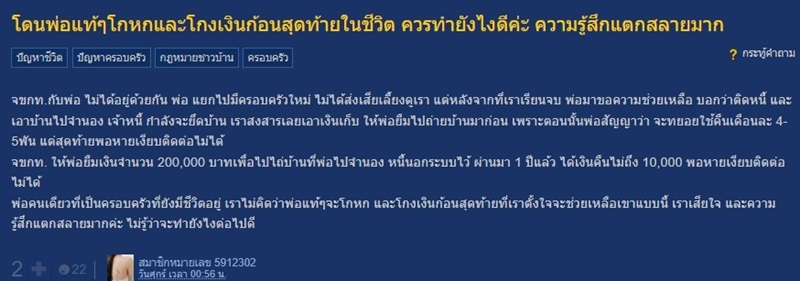 พ่อยืมเงินแล้วไม่คืน