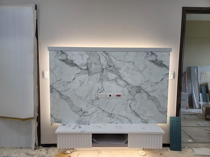 ผนังทีวีลายหินอ่อน