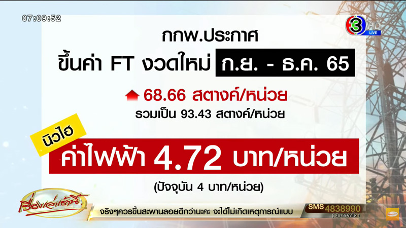 ค่าไฟฟ้าขึ้น