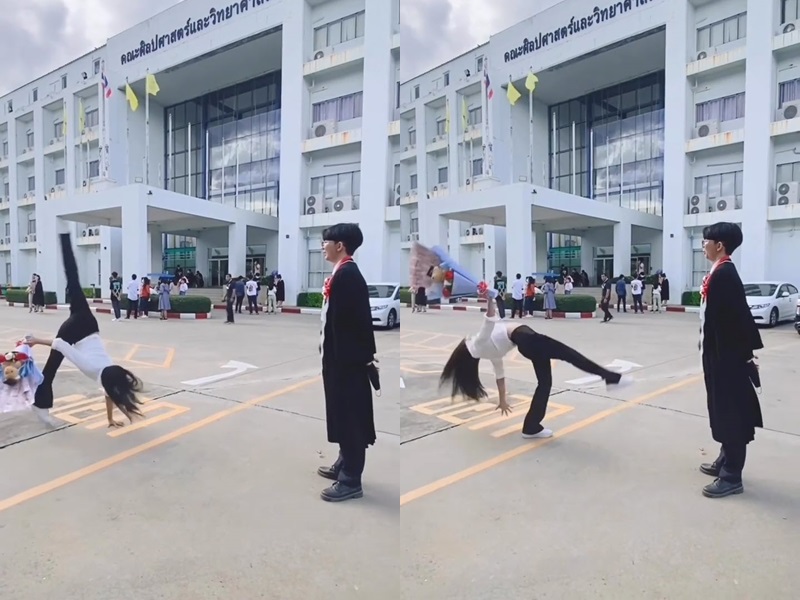 ตีลังกาให้ดอกไม้