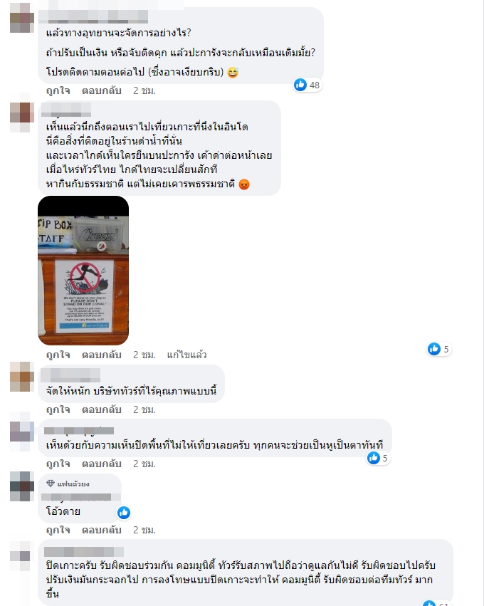 นักท่องเที่ยวเหยียบปะการัง