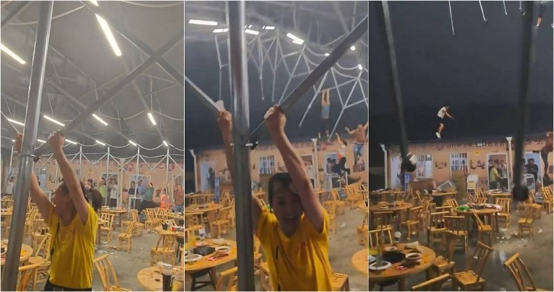 พายุพัดคน
