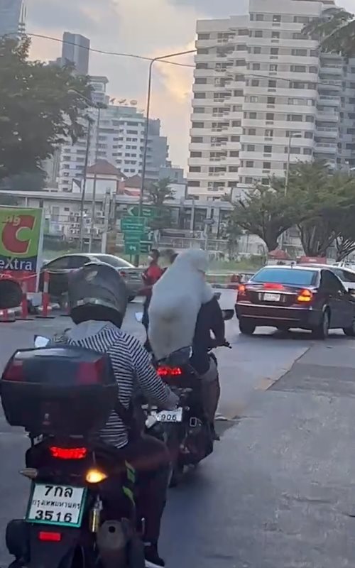 หมานั่งมอเตอร์ไซค์