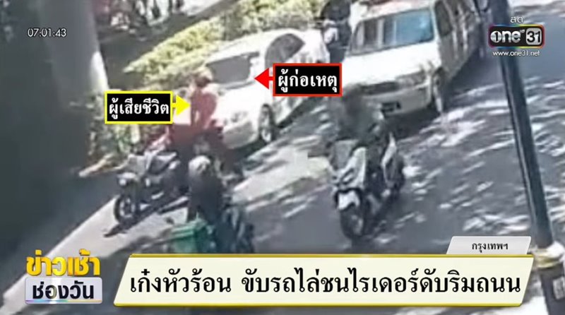 อินเดียขับเก๋งไล่ชนไรเดอร์จนเสียชีวิตกลางเมือง