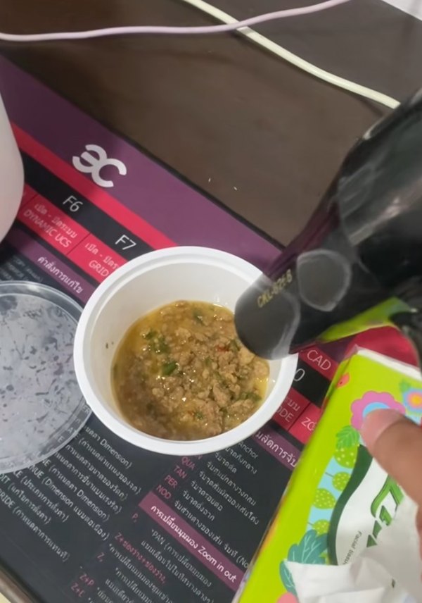 มิติใหม่ อุ่นอาหารด้วยไดร์เป่าผม