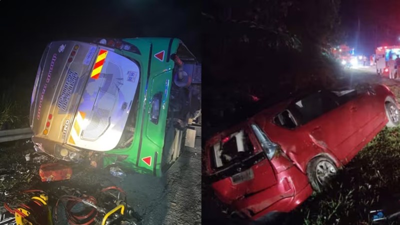 รถบัสนักศึกษามาเลย์คว่ำ มากัน 42 คน ดับ 15 ศพ บาดเจ็บอีกอื้อ