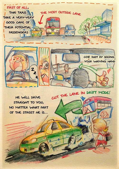 การ์ตูนล้อเลียนแท็กซี่เมืองไทย