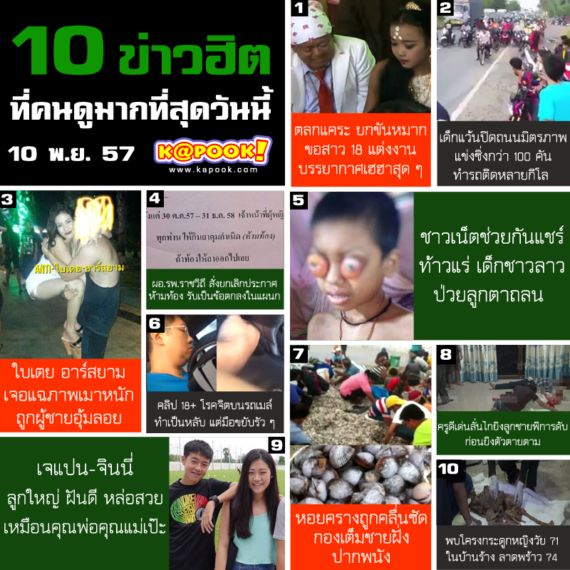 10 ข่าวฮิต 10 พ.ย. 57