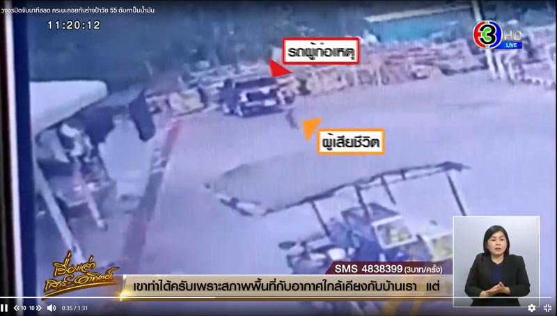 ถอยรถทับคน