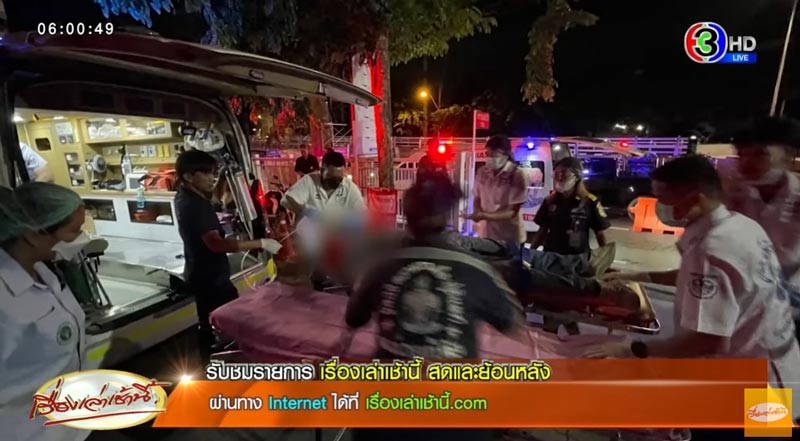 แผ่นเหล็กหล่นทับคนงาน สะพานลำสาลี