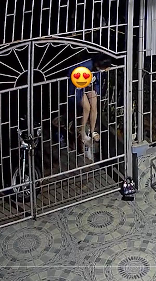 ปีนลอดรั้วเข้าบ้าน