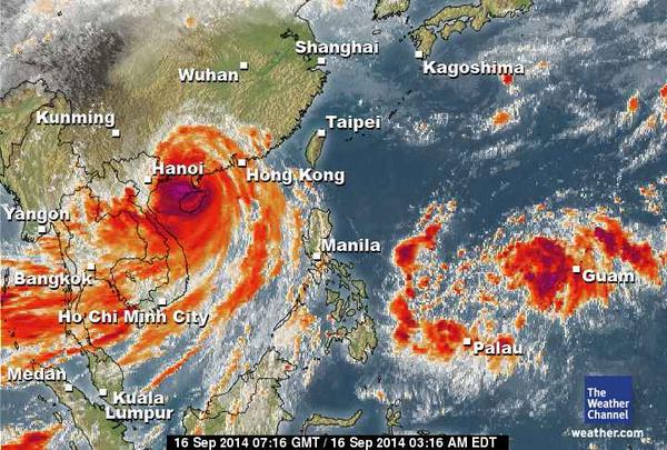 ไต้ฝุ่นคัลแมกี ถล่มเกาะฮ่องกง