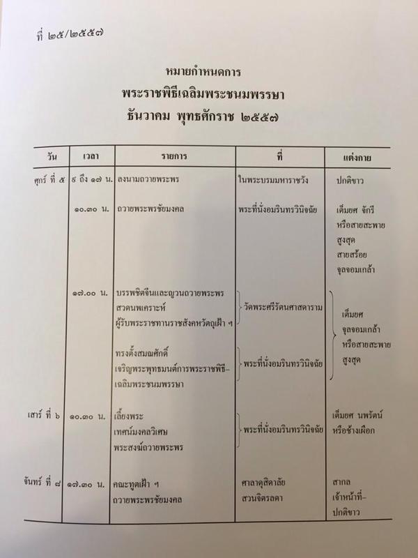หมายกำหนดการ ในหลวง-ราชินี เสด็จออกมหาสมาคม 5 ธันวา