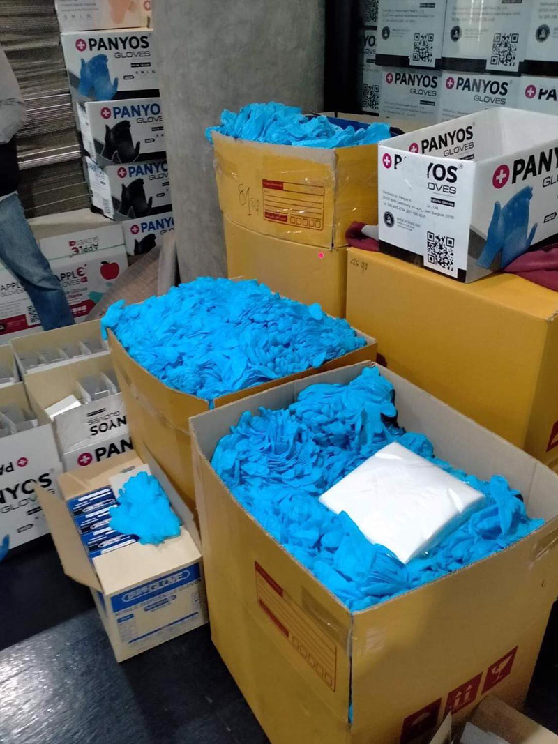 ทลายแก๊งขายถุงมือยางใช้แล้ว