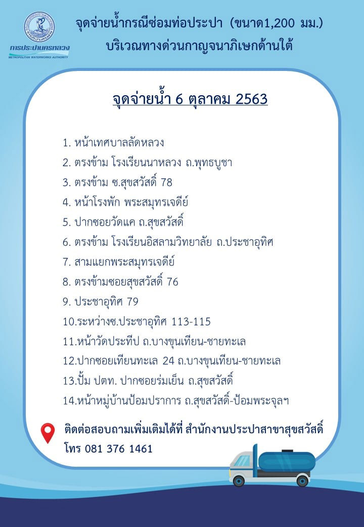 ท่อประปาแตก ถนนกาญจนาภิเษก