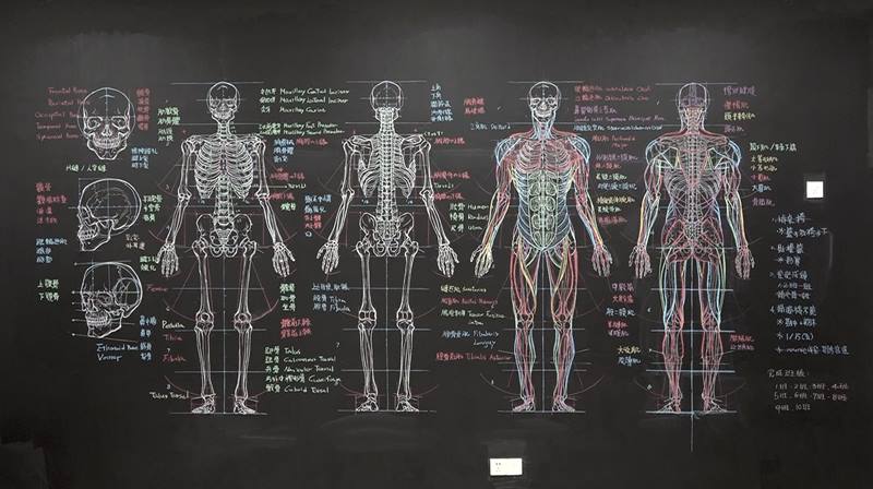 ครูวาดภาพศิลปะ บนกระดานดำ