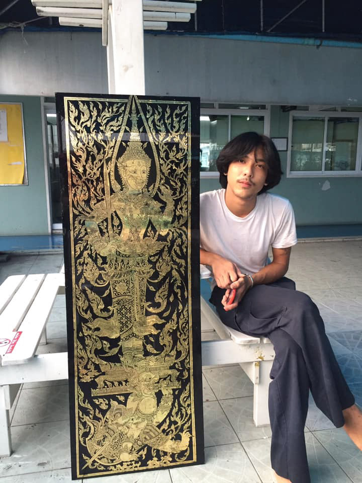 ภาพทวารบาล ผลงานหนุ่มอาชีวะ