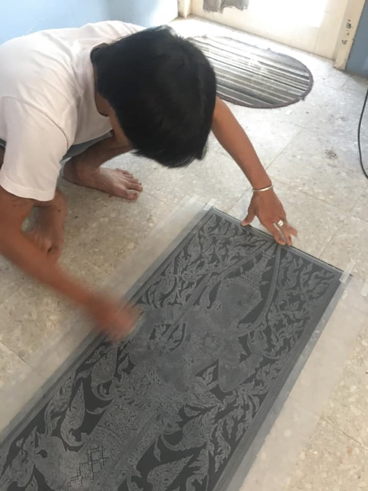 ภาพทวารบาล ผลงานหนุ่มอาชีวะ