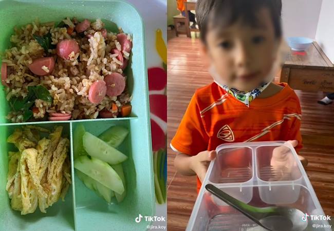 ครูทำอาหารให้นักเรียน