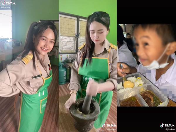 ครูทำอาหารให้นักเรียน