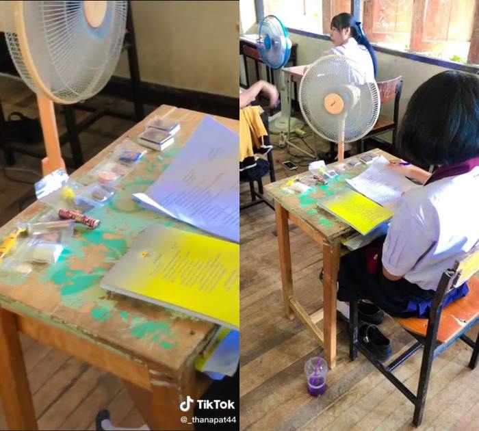 เด็กนักเรียนพกพระเครื่องมาสอบ