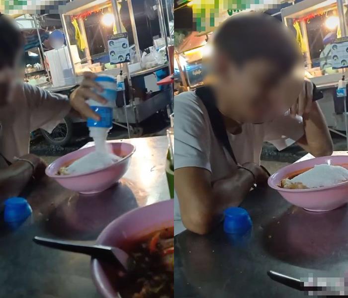 ดราม่าหนุ่มกินก๋วยเตี๋ยว เทน้ำตาลหมดขวด