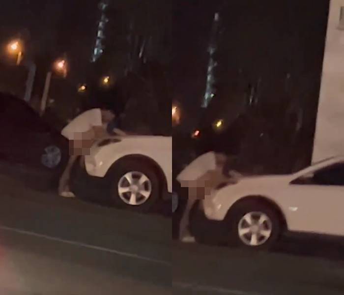 คู่รักจัดหนักริมทาง