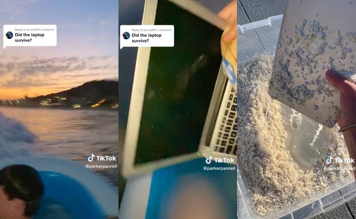 จุดจบสายคอนเทนต์ MacBook คว่ำลงทะเล 