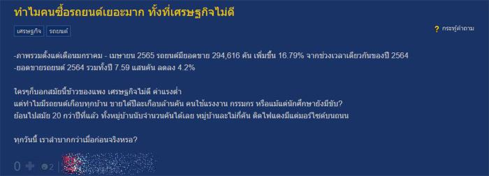 ยอดขายรถยนต์ 2565