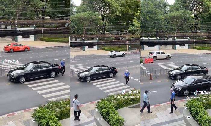 ดราม่ารถเบนซ์จอดกลางถนนตรงทางม้าลาย