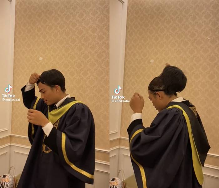 ใส่วิกผม รับปริญญา