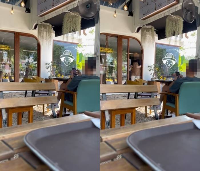 แอบถ่ายใต้กระโปรง ในคาเฟ่