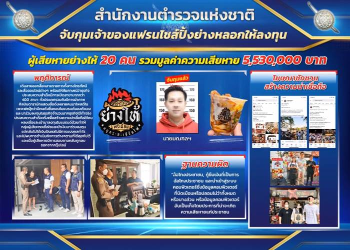 จับเจ้าของย่างให้ หลอกลงทุน