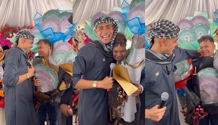 หนุ่มหอบช่อเงินสดให้บ่าวสาว เกือบล้าน