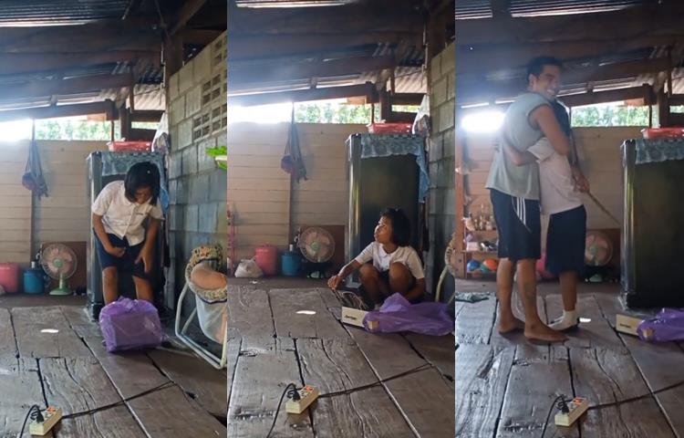 พ่อถือไม้เรียว เซอร์ไพรส์ลูก