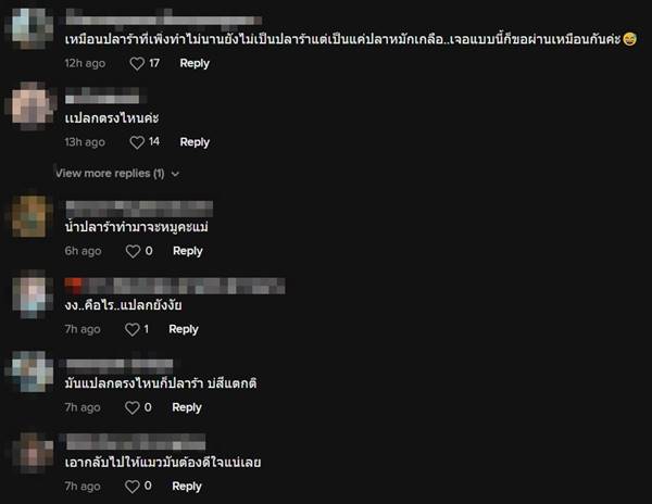 ส้มตำปลาร้า ปลาร้าตัวเป็นชิ้น