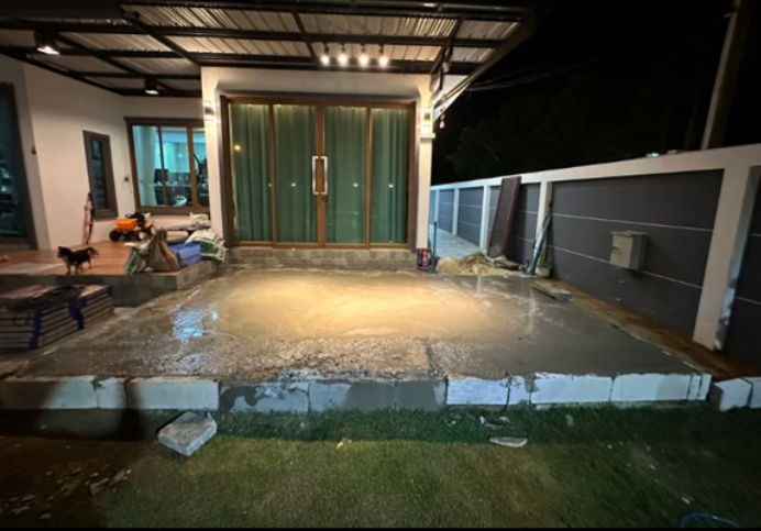 ลูกตกบ่อปลา ถมบ่อทิ้ง เทปูนทับ