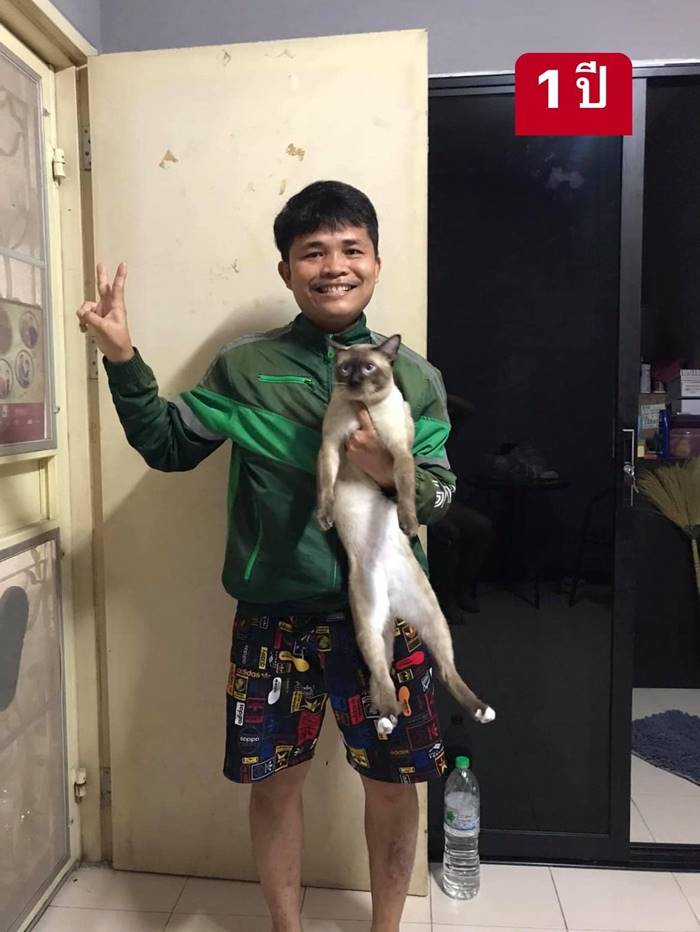 หนุ่มรีวิวพาแมวขับแกร็บ 3 ปี หน้าดำหมดเลย