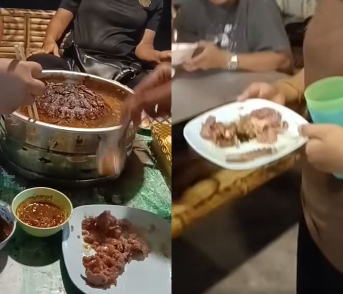 ร้านหมูกระทะ  คีบเศษเนื้อปรับ 36 บาท