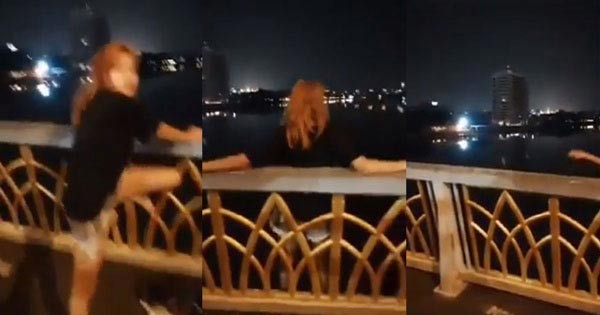 สาวกระโดดสะพานพระราม 8