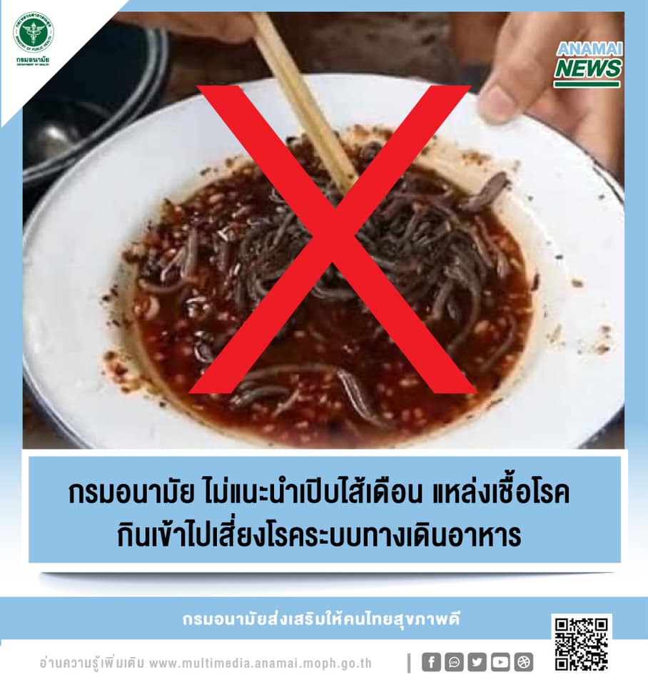 กินไส้เดือนดิบ