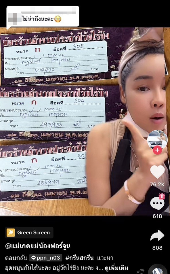 ค่าเช่าที่ขายของงานวัด