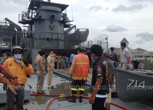 ไฟไหม้เรือรบหลวงลันตา หน้า อบจ.กระบี่